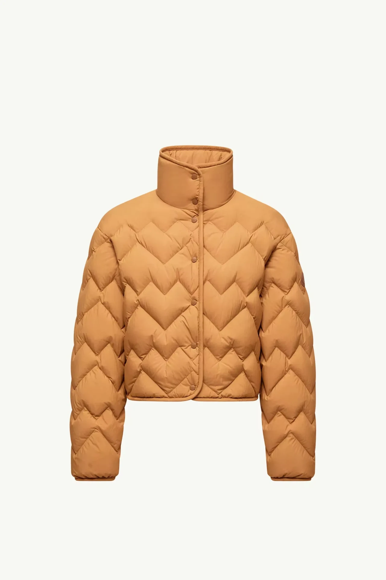 Doudoune courte matelas coeurs Senevee ocre jaune Moncler-influensse
