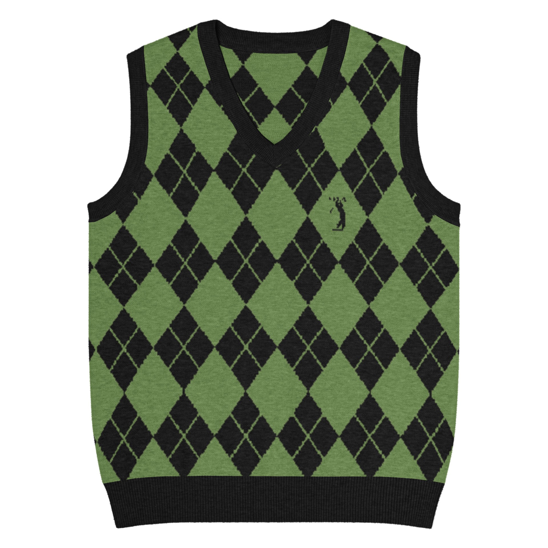 Pull tricot sans manches Street Golfer noir vert gazon Vinseye-influensse