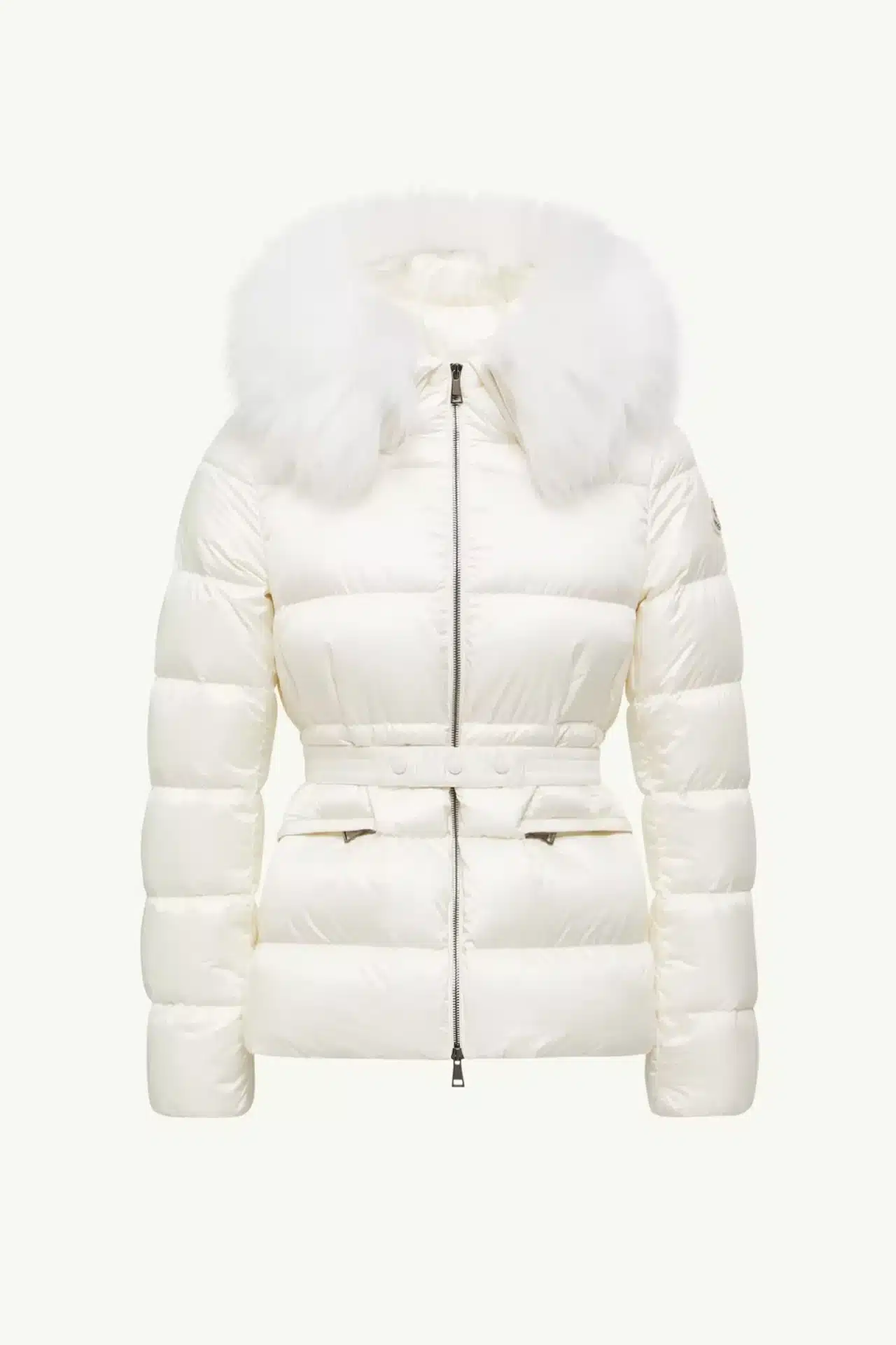 Doudoune courte capuche Shearling Boed blanc Moncler-influensse
