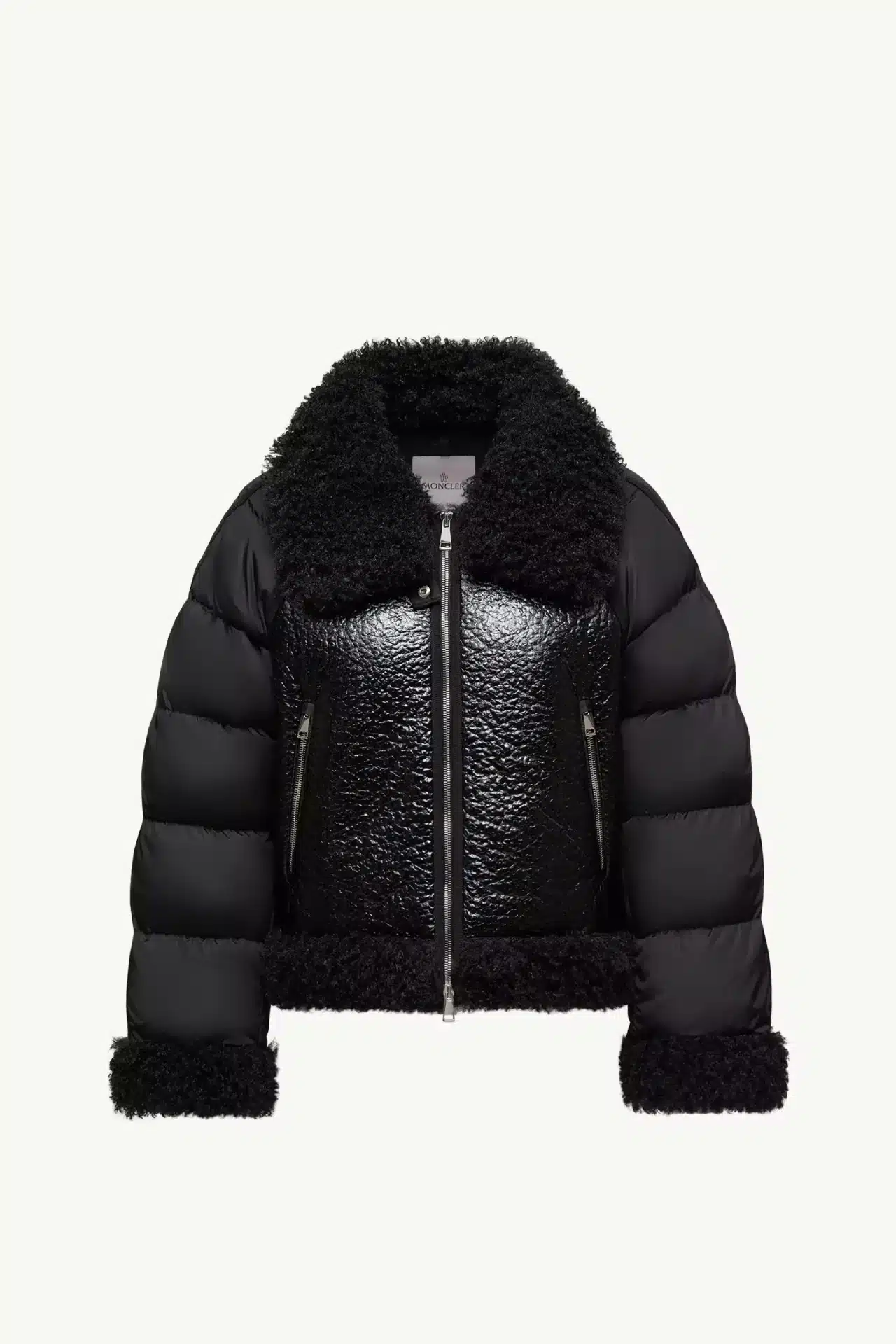 Doudoune courte Teddy Rubrouk noir Moncler-influensse