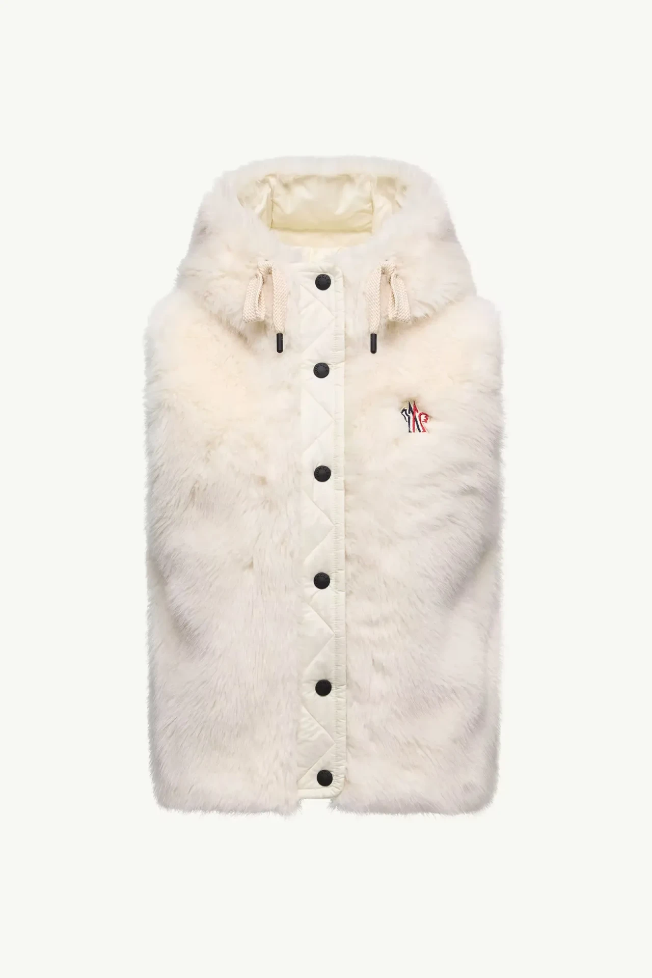 Doudoune sans manches capuche Teddy Arve blanc Moncler-influensse