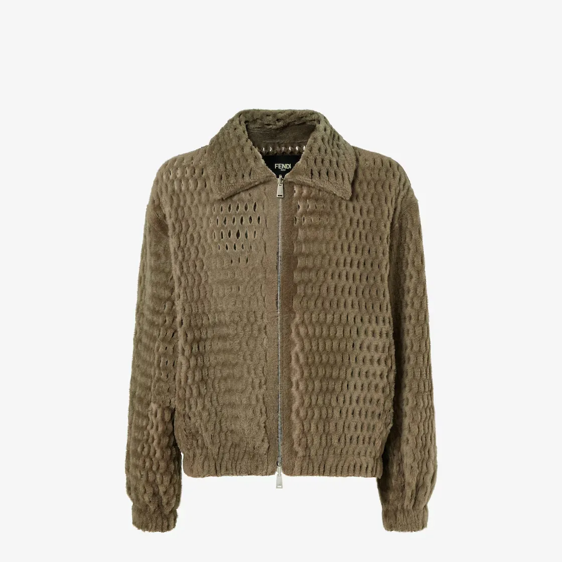 Blouson fourrure réversible nid d'abeille beige Fendi-influensse