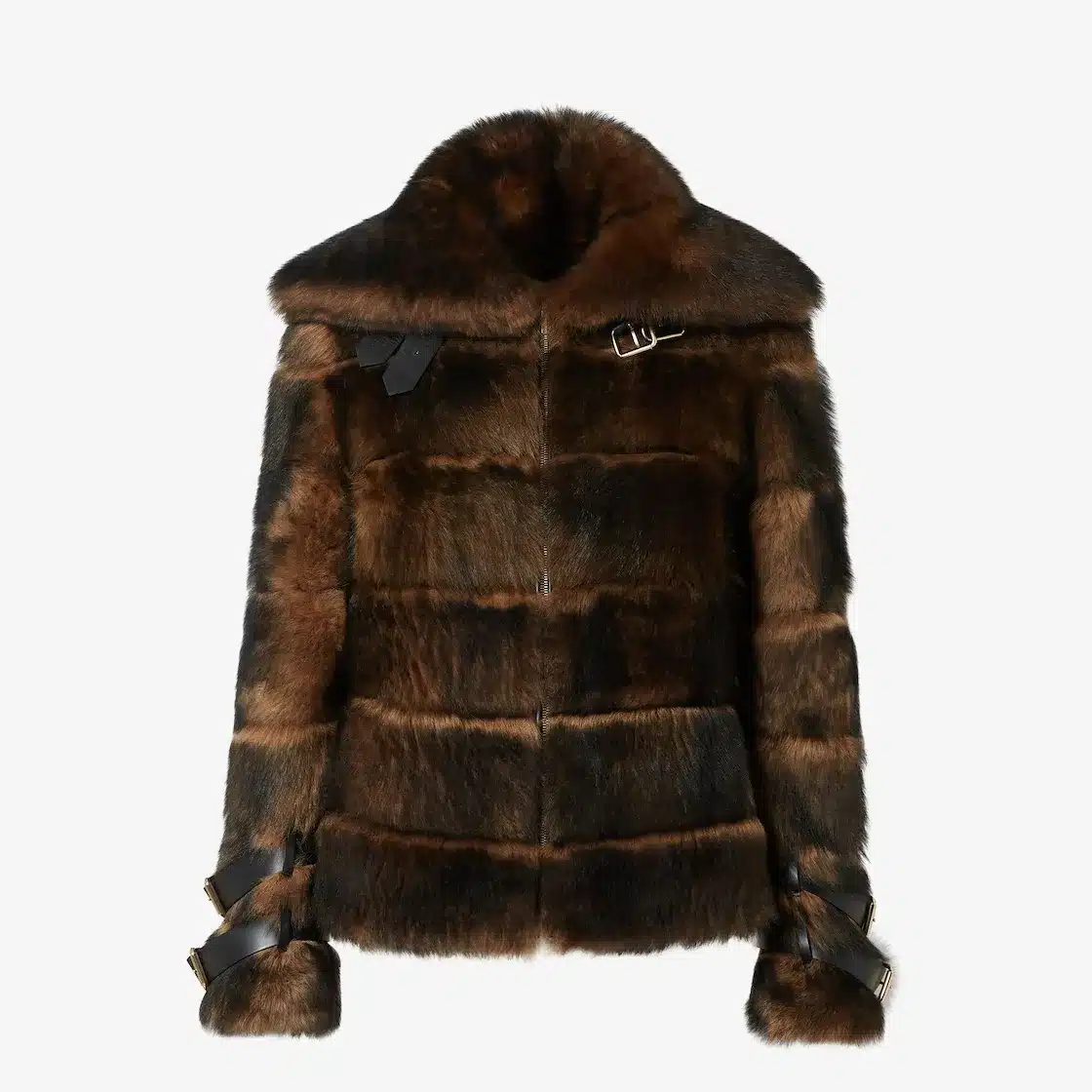 Blouson aviateur fourrure marron Fendi-influensse