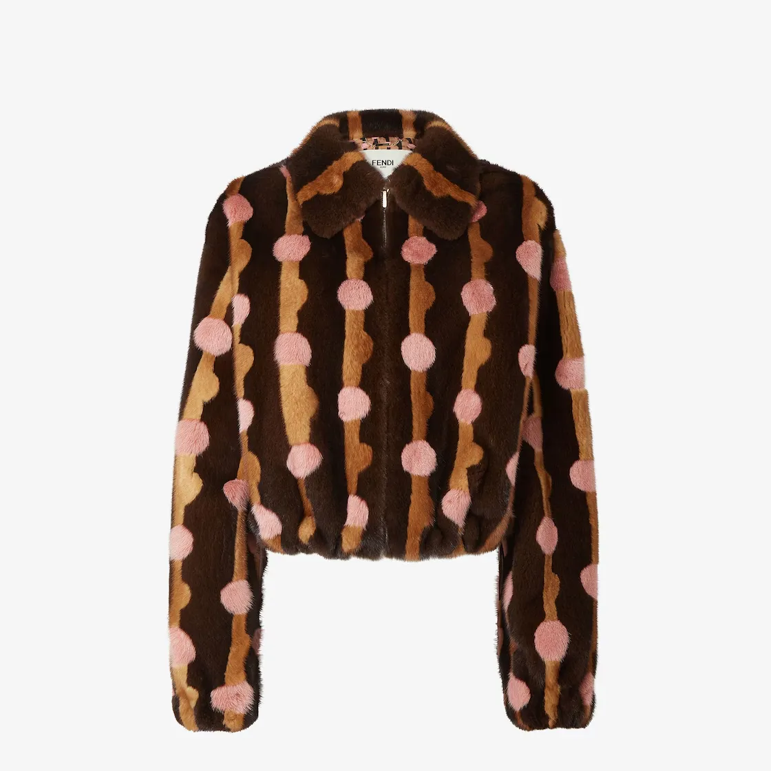 Veste courte fourrure vison marron Fendi-influensse