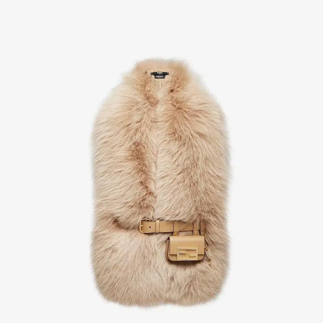 Grande étole fourrure beige Fendi-influensse