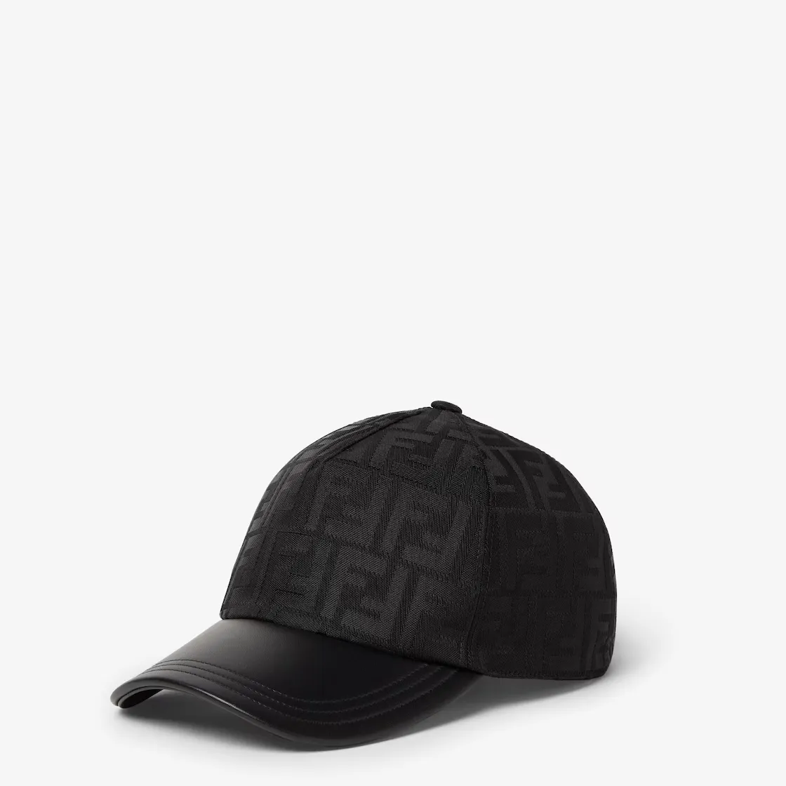 Casquette baseball jacquard cuir FF noir Fendi-influensse