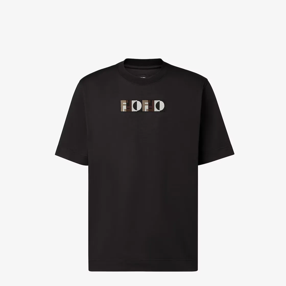 T-shirt 3D coton noir Fendi-influensse