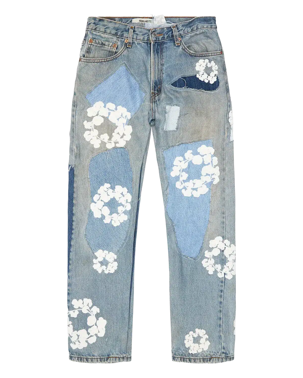 Jean denim patchwork bleu clair Denim Tears-influensse
