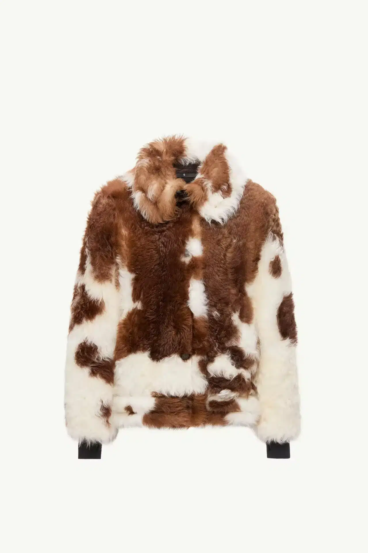 Veste courte matelas Chalanson shearling blanc marron Moncler-influensse