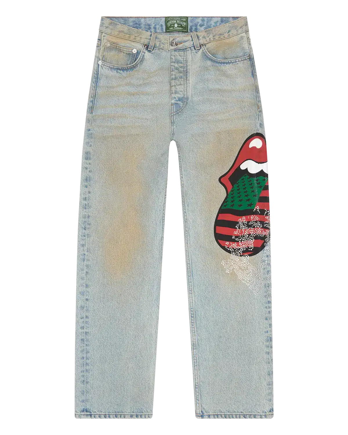 Jean denim Africa Diaspora Good Rolling Stone bleu Denim Tears-influensse