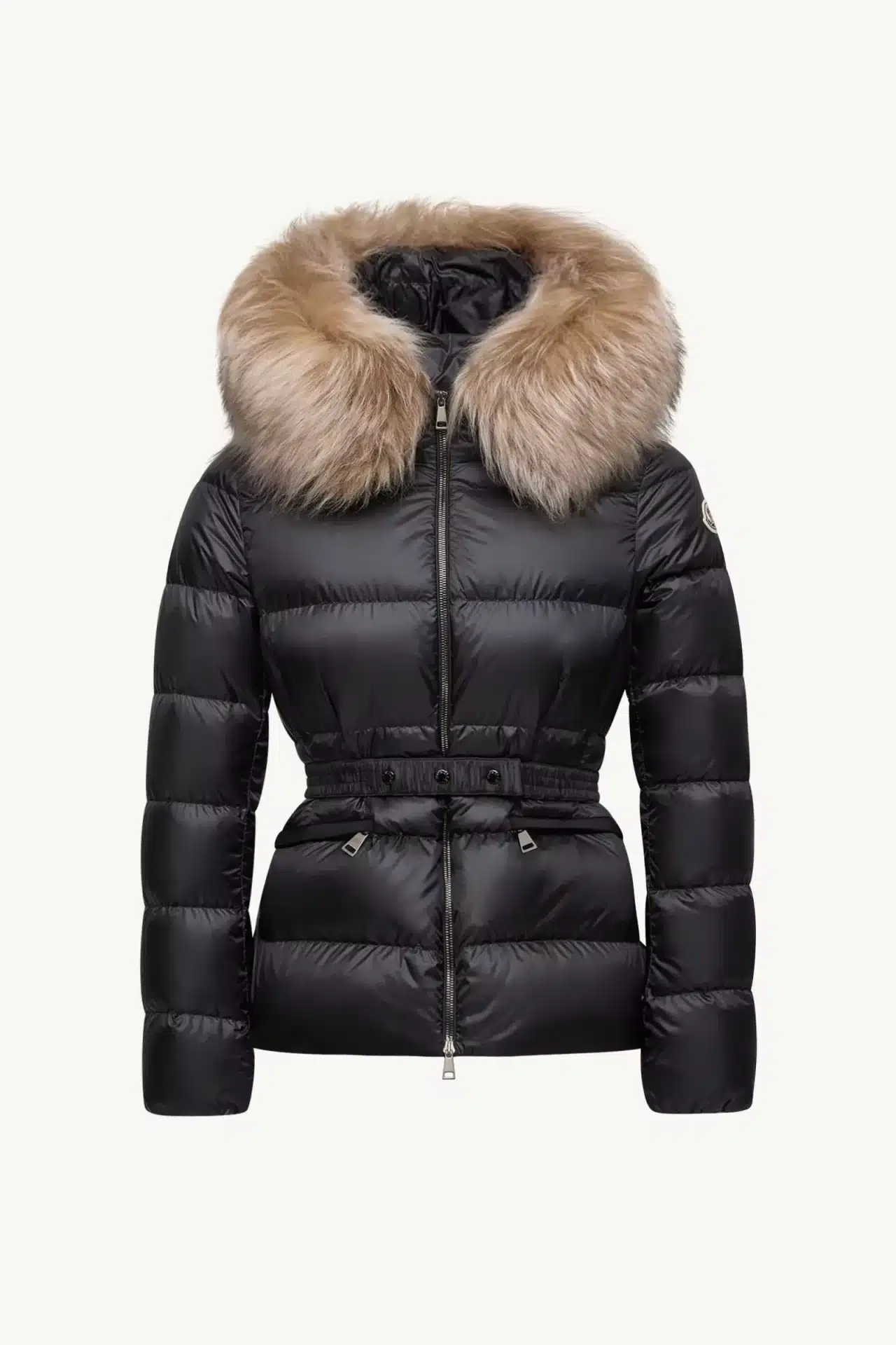 Doudoune courte capuche Shearling Boed noir beige Moncler-influensse