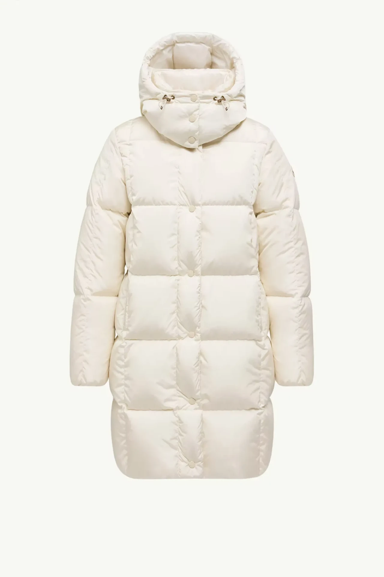 Doudoune longue capuche matelas carré Litte blanc Moncler-influensse