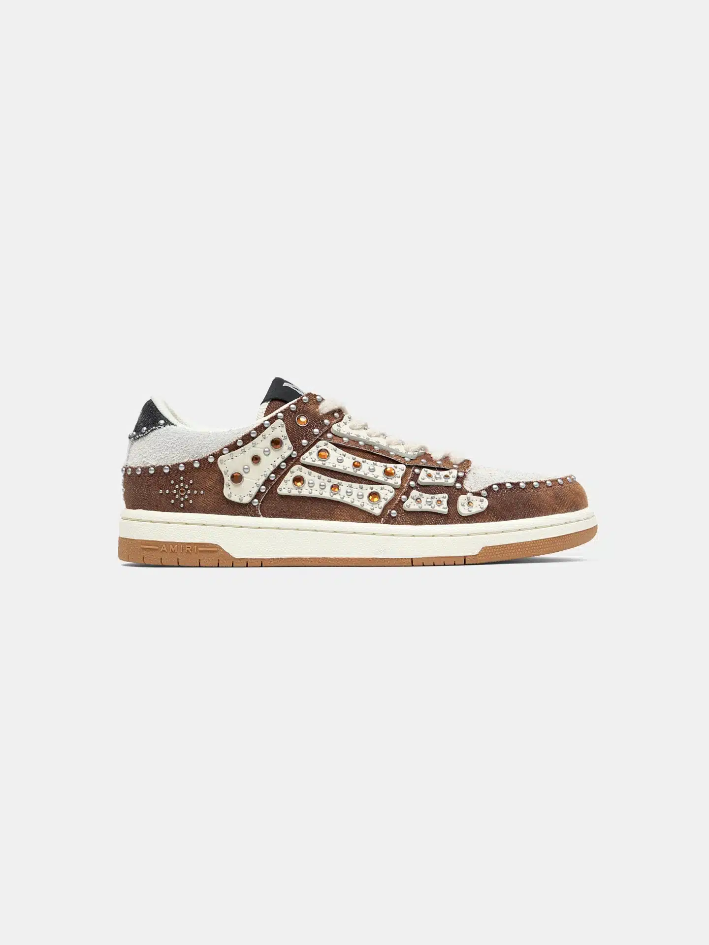 Sneaker Top low Stud Skel marron foncé Amiri-influensse