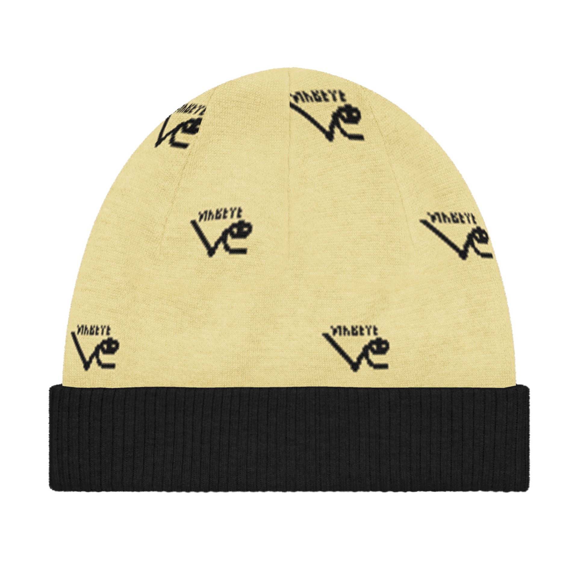 Bonnet tricot New logo monogram velouté noir Vinseye-influensse