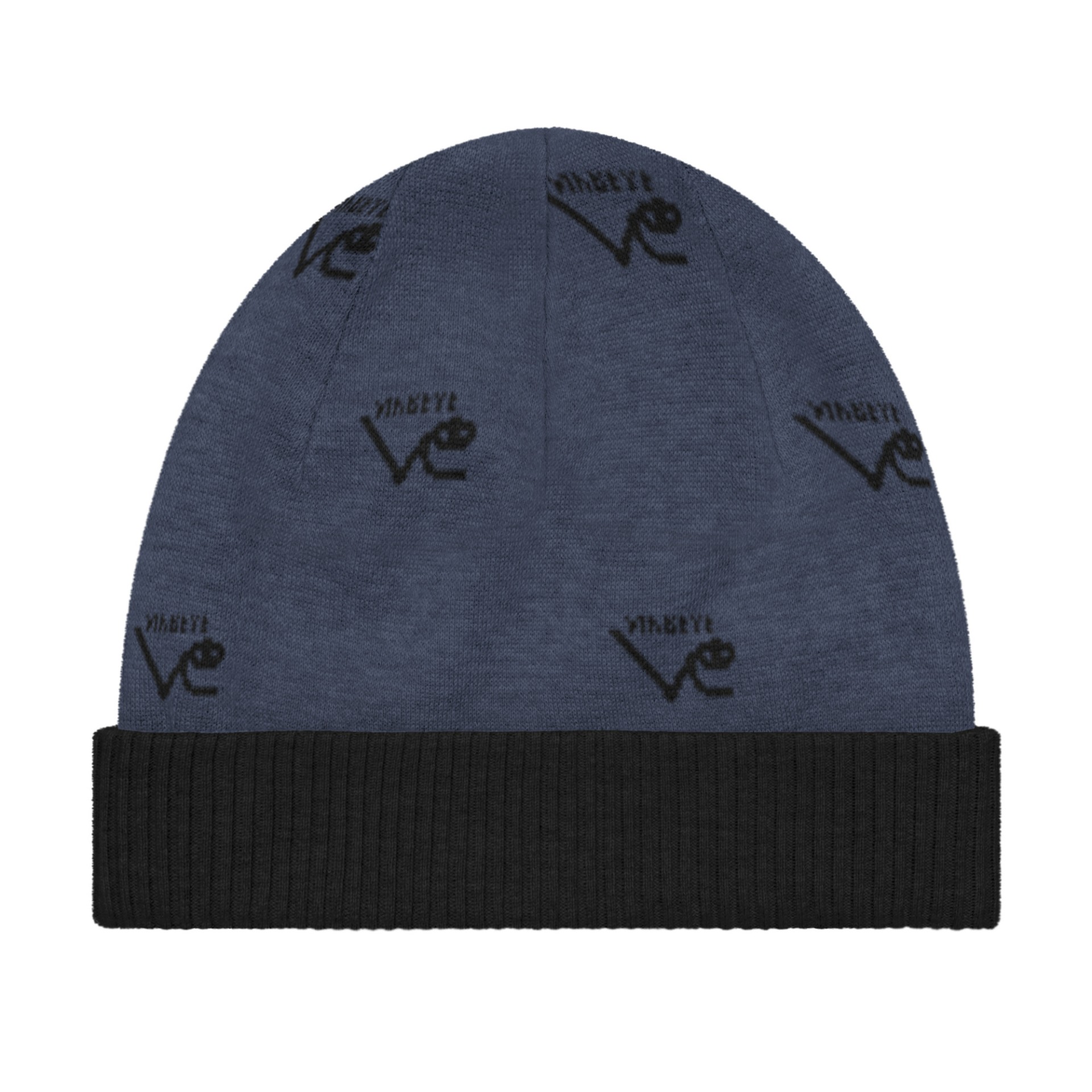 Bonnet tricot New logo monogram bleu marine noir Vinseye-influensse