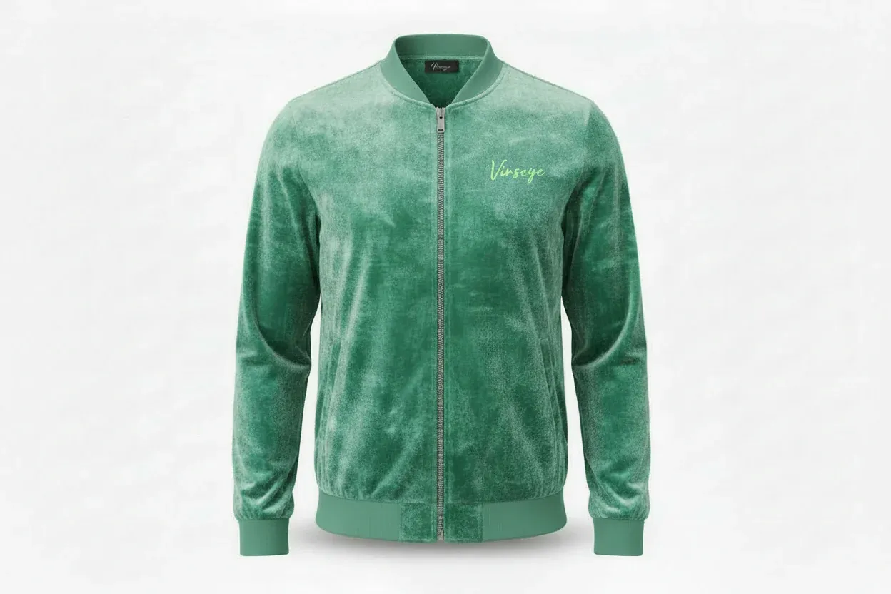 Veste Bomber Velours Stretch Tara vert Vinseye-influensse