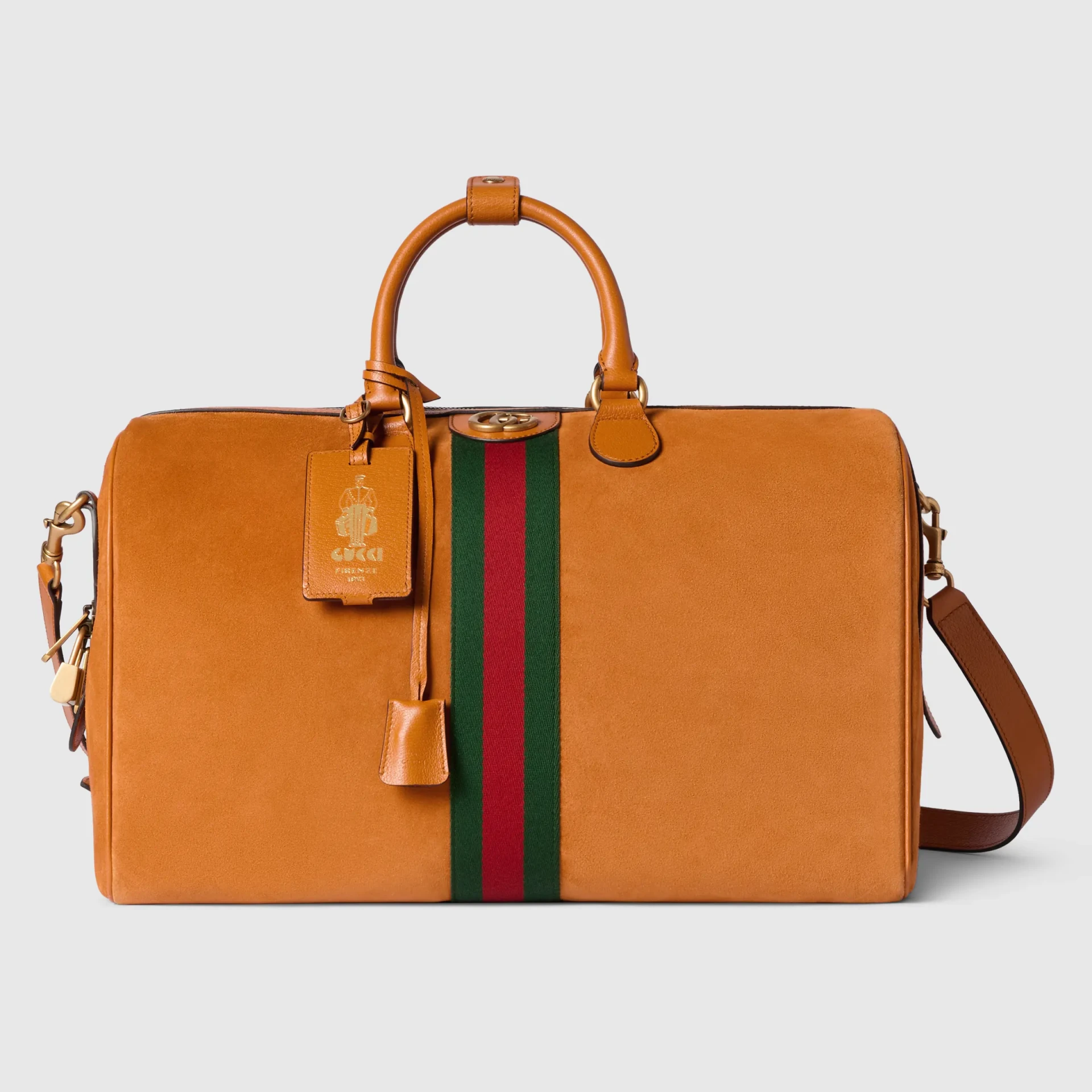 Sac de voyage Savoy moyen daim orange Gucci-influensse