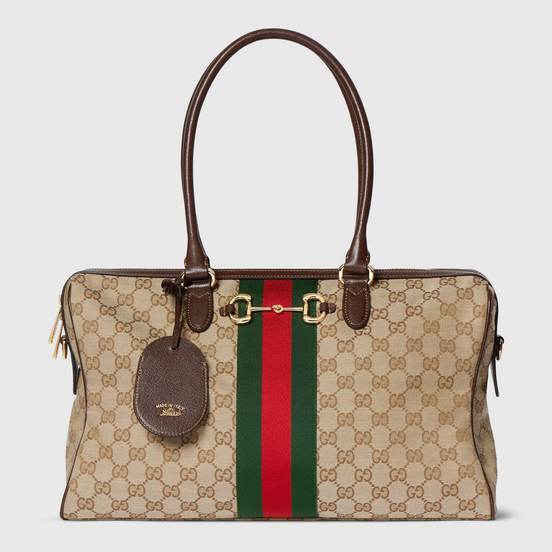 Sac Boston Borsetto grand format Toile GG sable marron Gucci-influensse