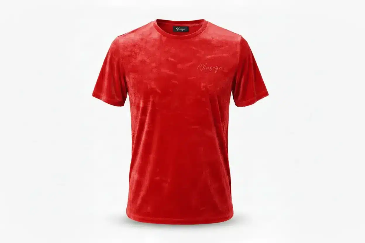 T-shirt Velours Stretch rouge Vinseye-influensse