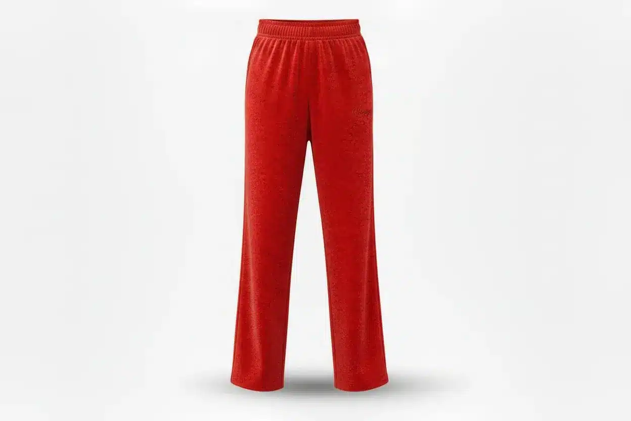 Pantalon Velours Stretch rouge vif Vinseye-influensse