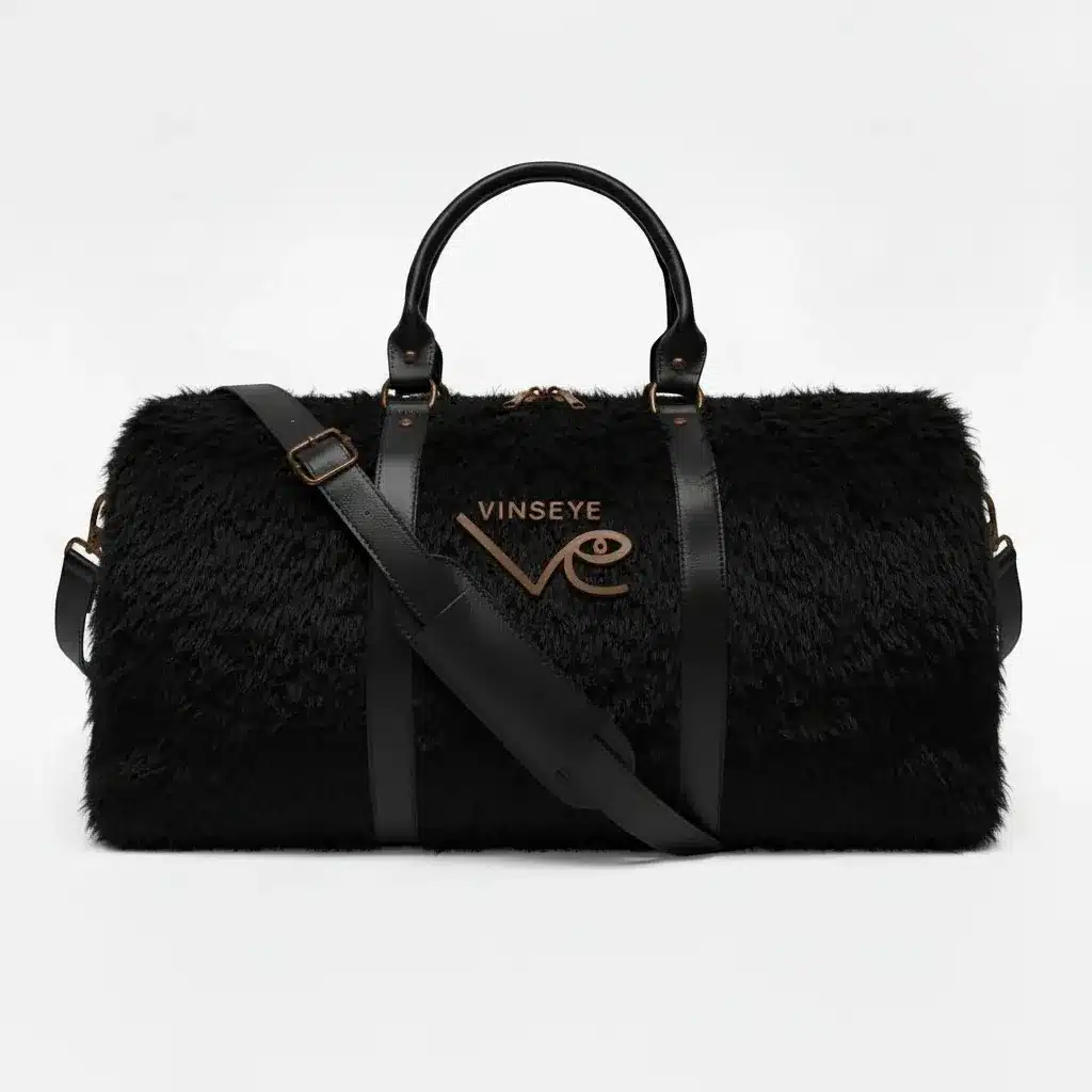 Sac de Voyage fourrure poils longs noir palladium Vinseye-influensse