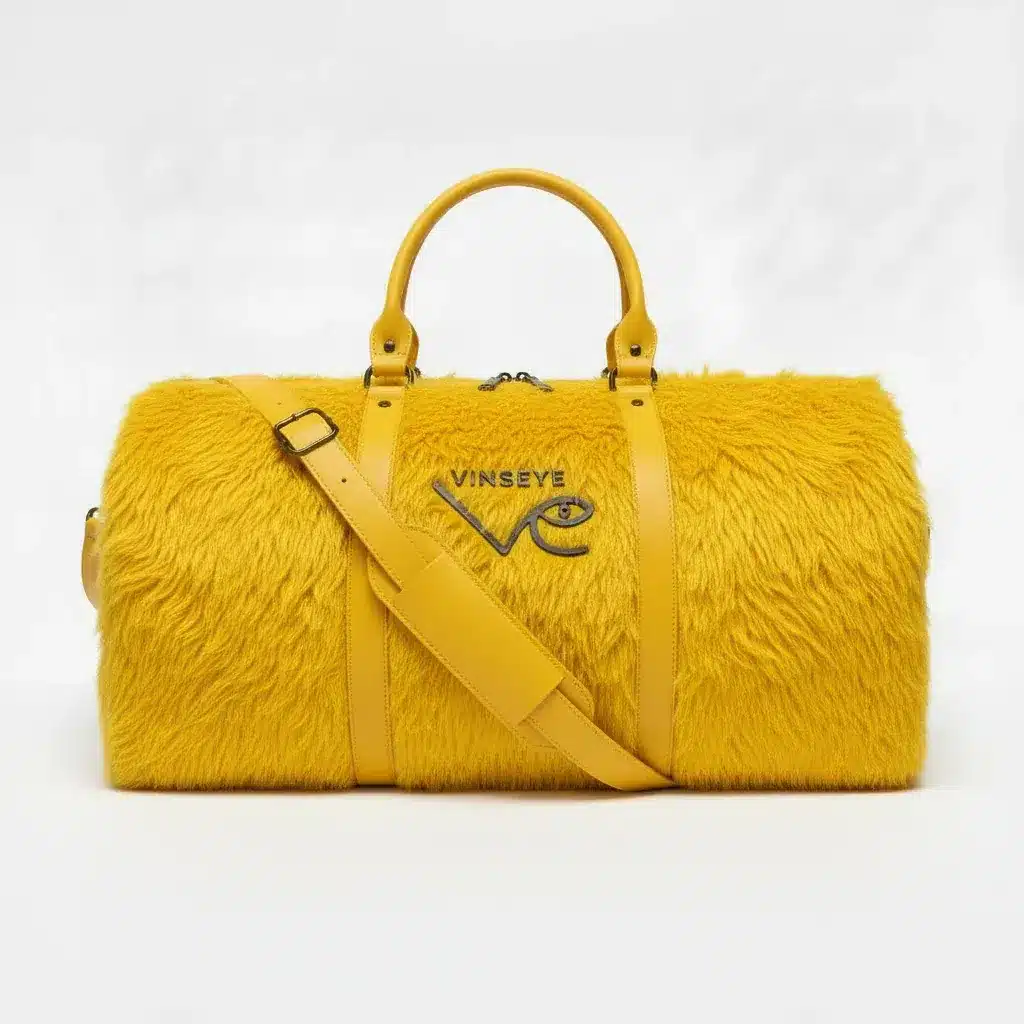 Sac de Voyage fourrure poils longs jaune palladium Vinseye