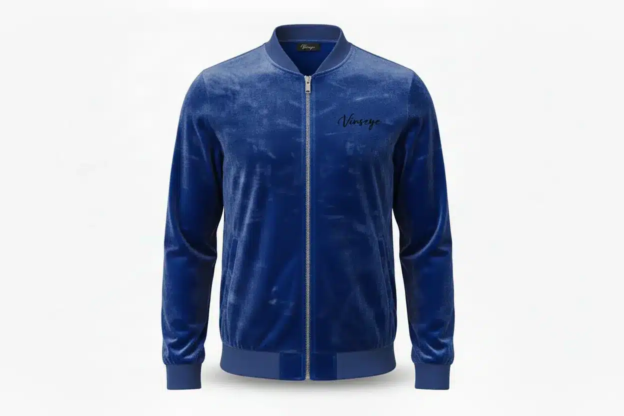 Veste Bomber Velours Stretch bleu royal Vinseye-influensse