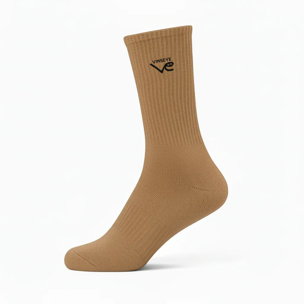 Chaussettes brodées new logo marron clair Vinseye-influensse