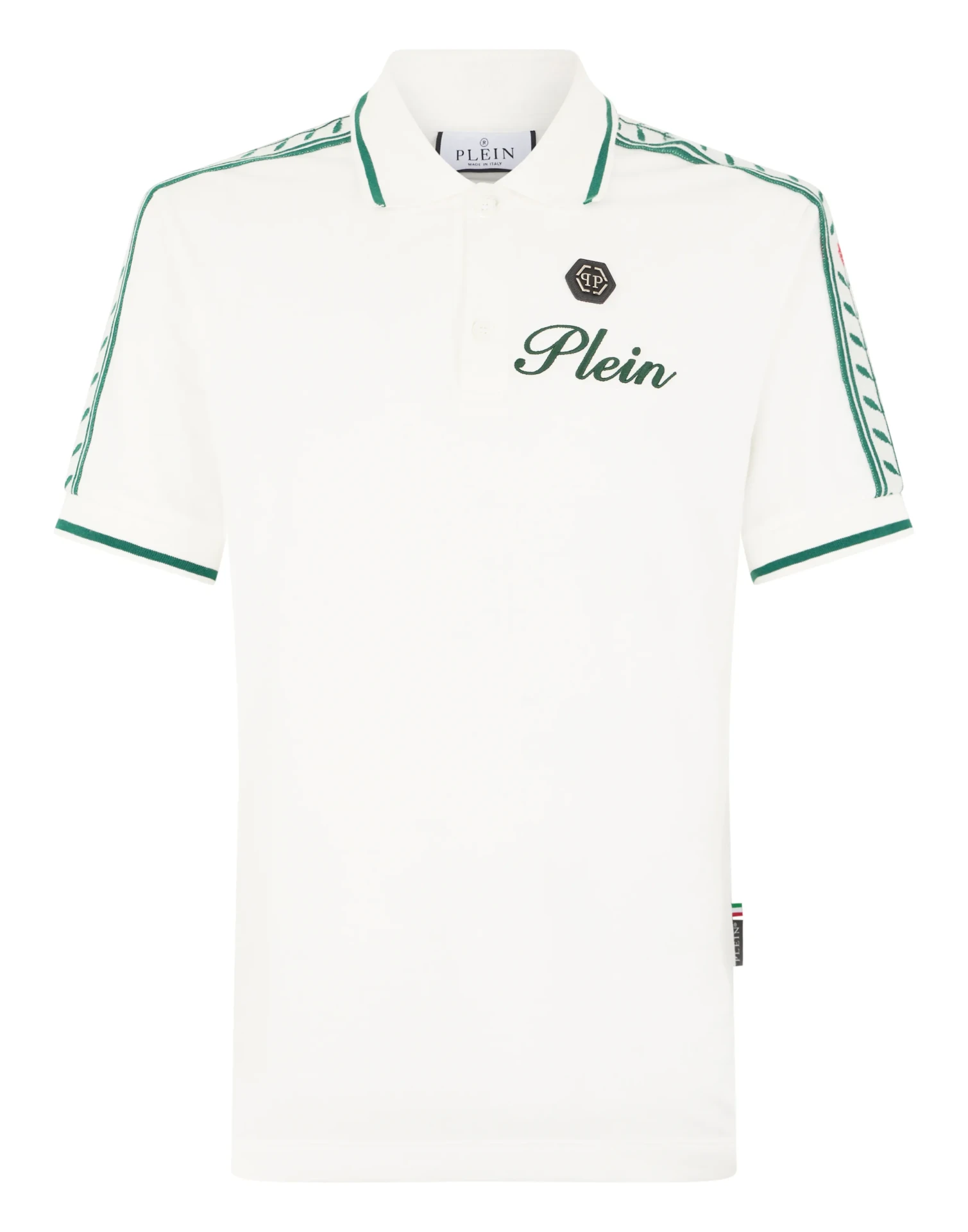 Polo coton piqué Tennis off white Philipp Plein-influensse