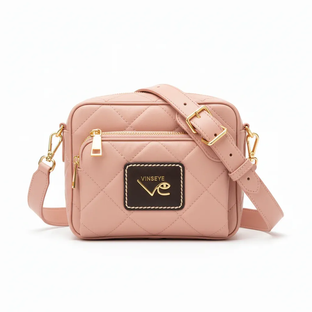 Sac à bandoulière Messager cuir rose doré Vinseye-influensse
