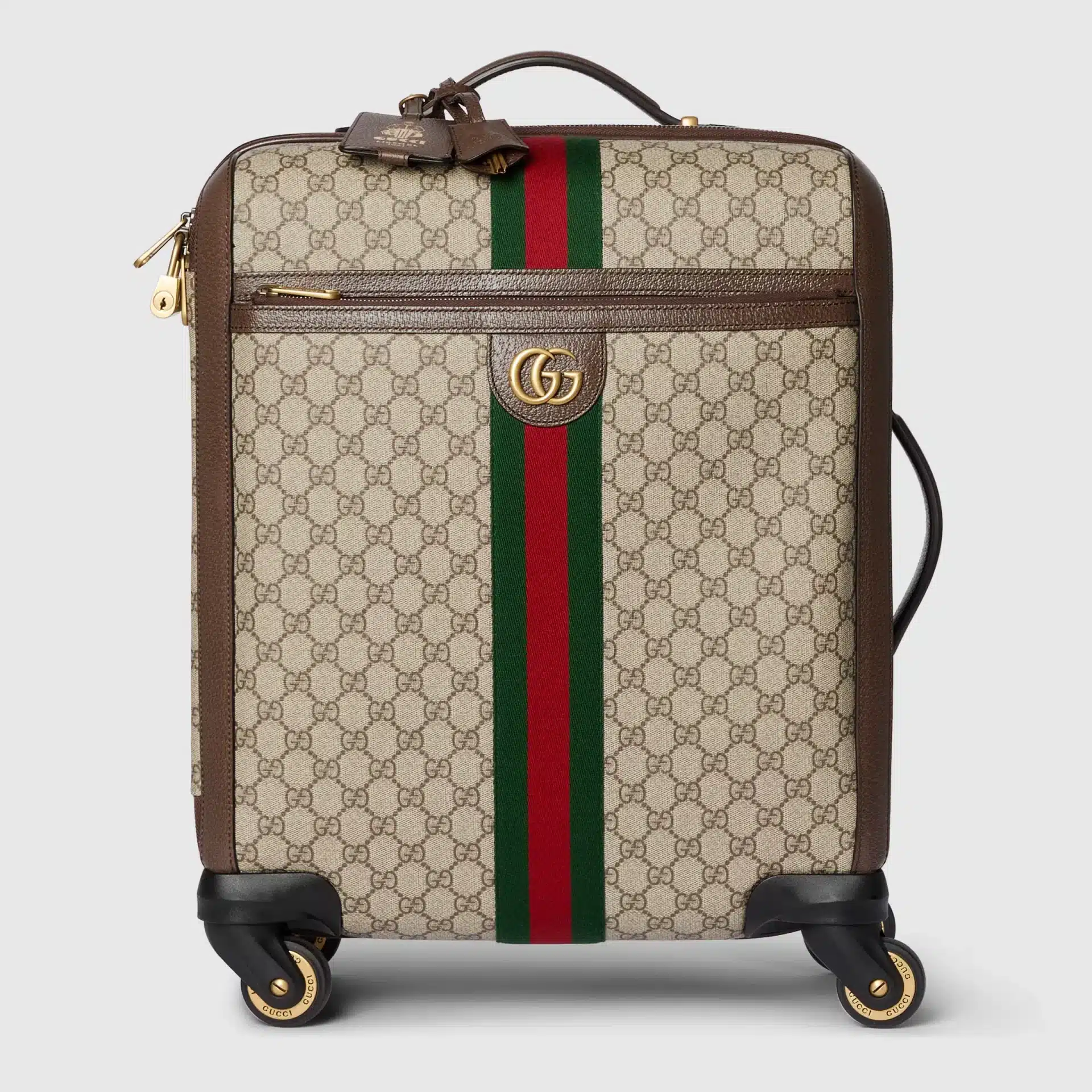 Valise cabine toile GG monogram beige ébène Gucci Savoy-influensse