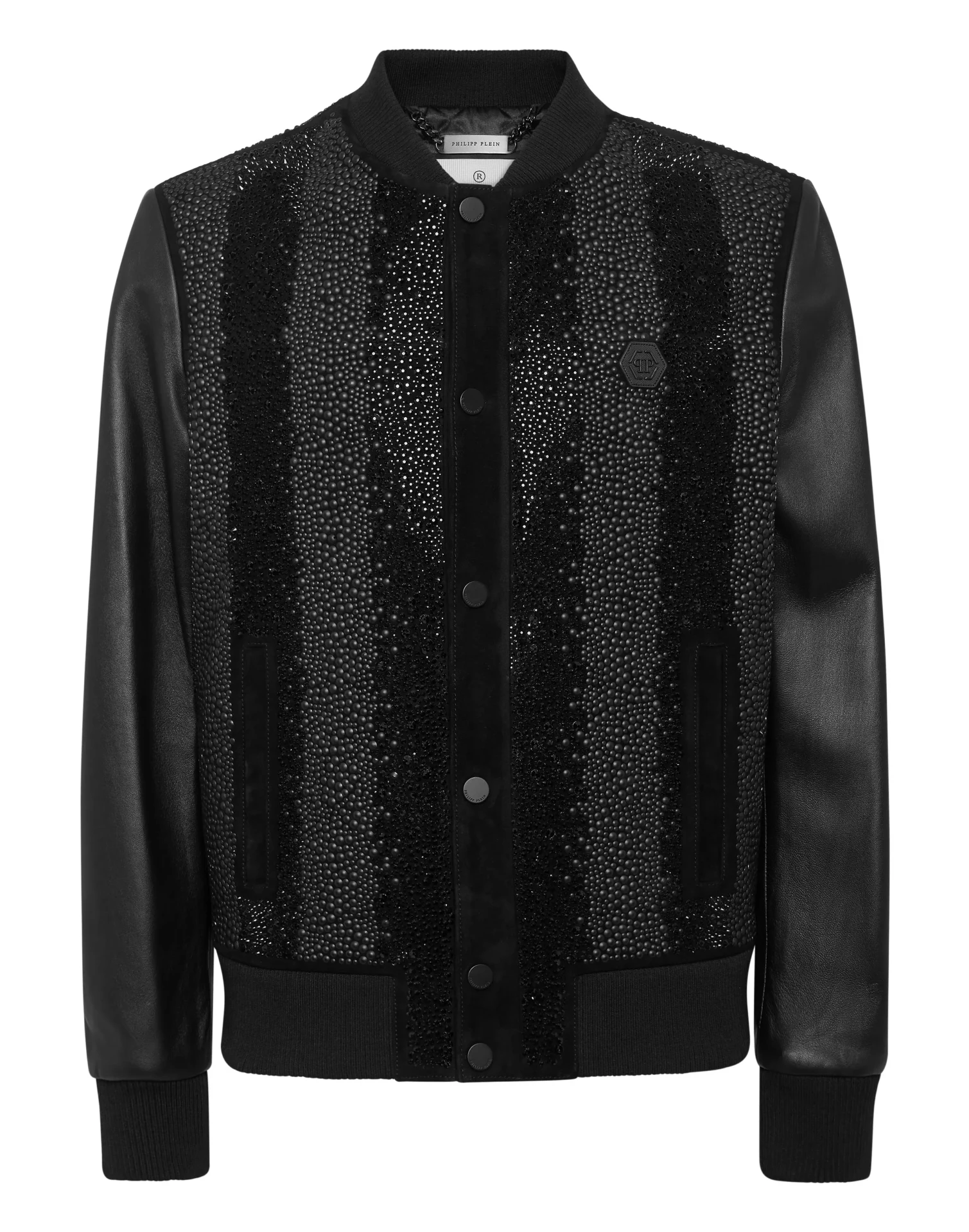 Veste LS Strass Suede daim noir Philipp Plein-influensse