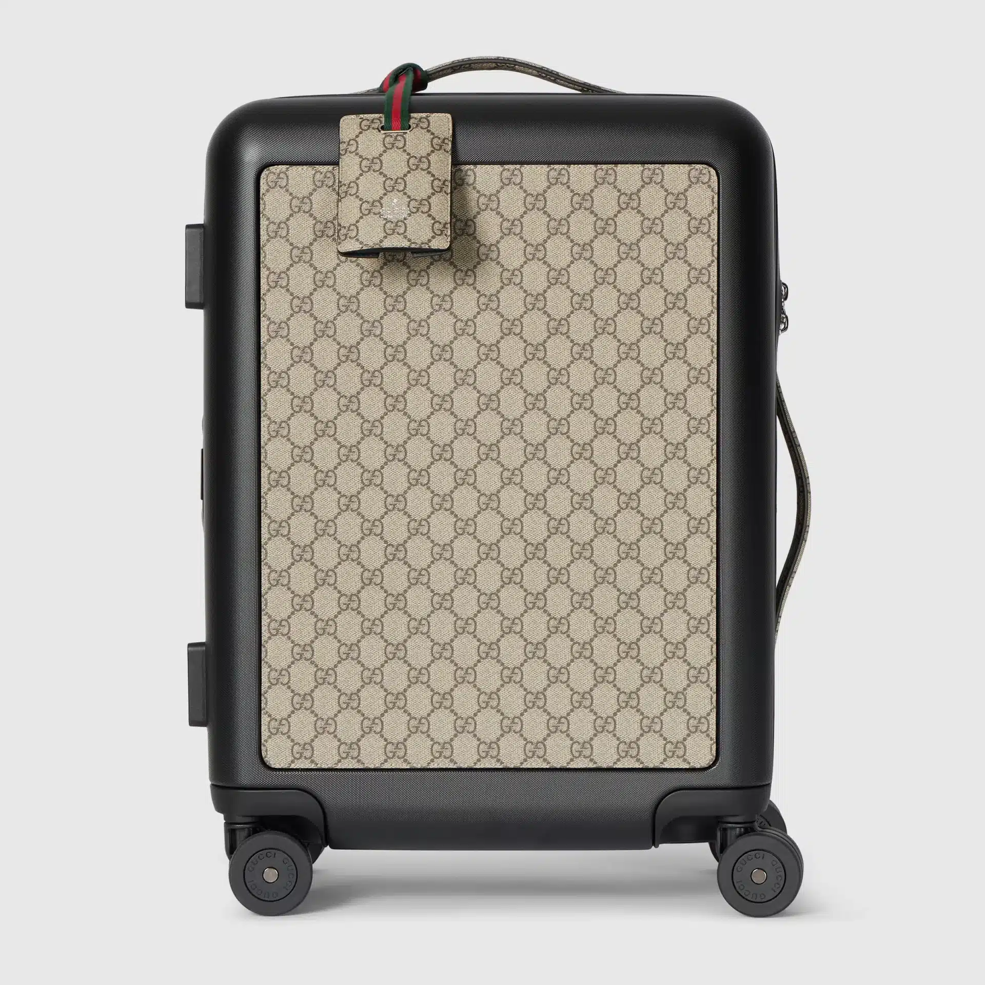 Valise cabine plus à roulettes toile GG noir beige marron Gucci-influensse