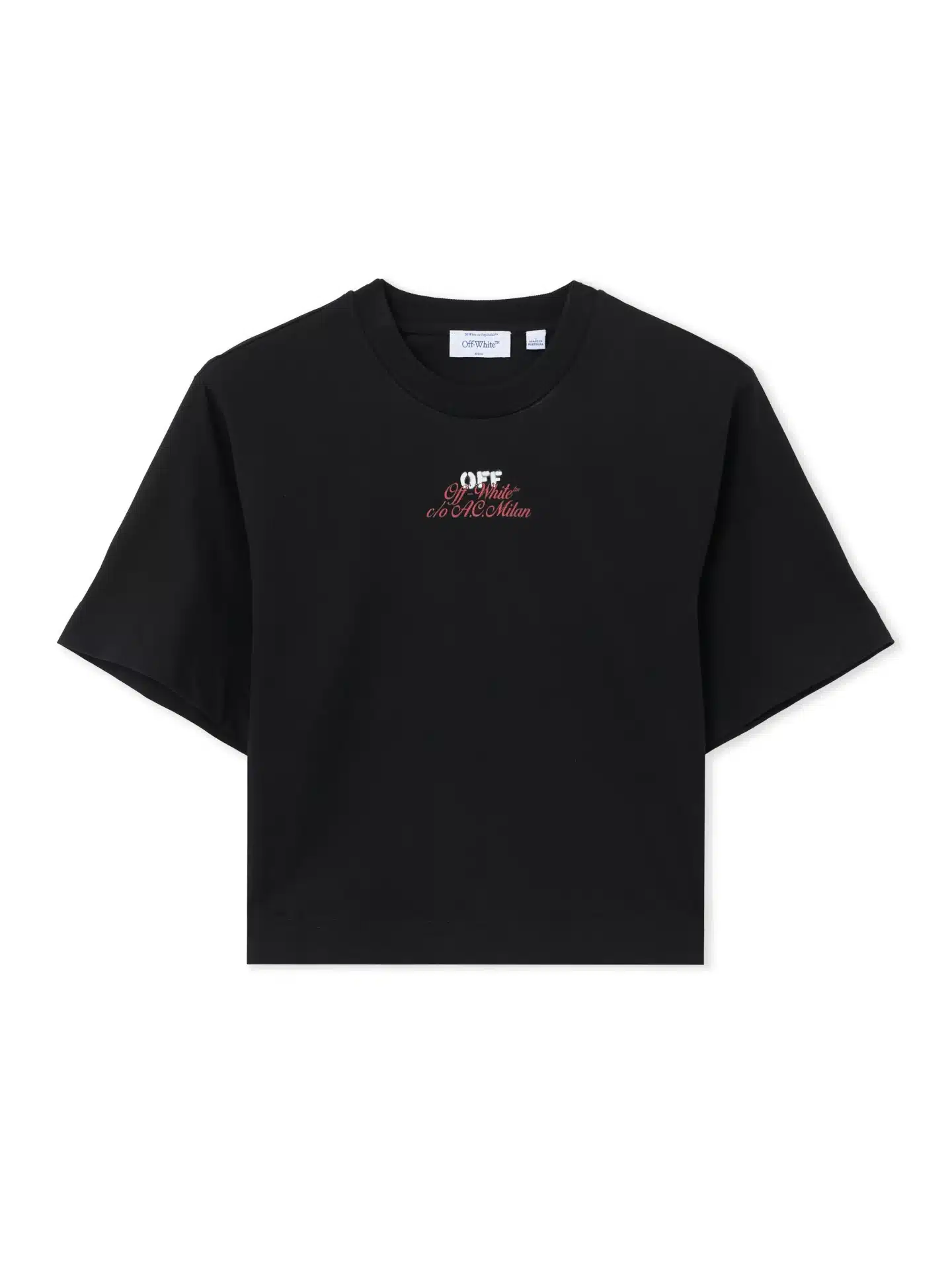 T-shirt court noir Off-White X AC Milan-influensse
