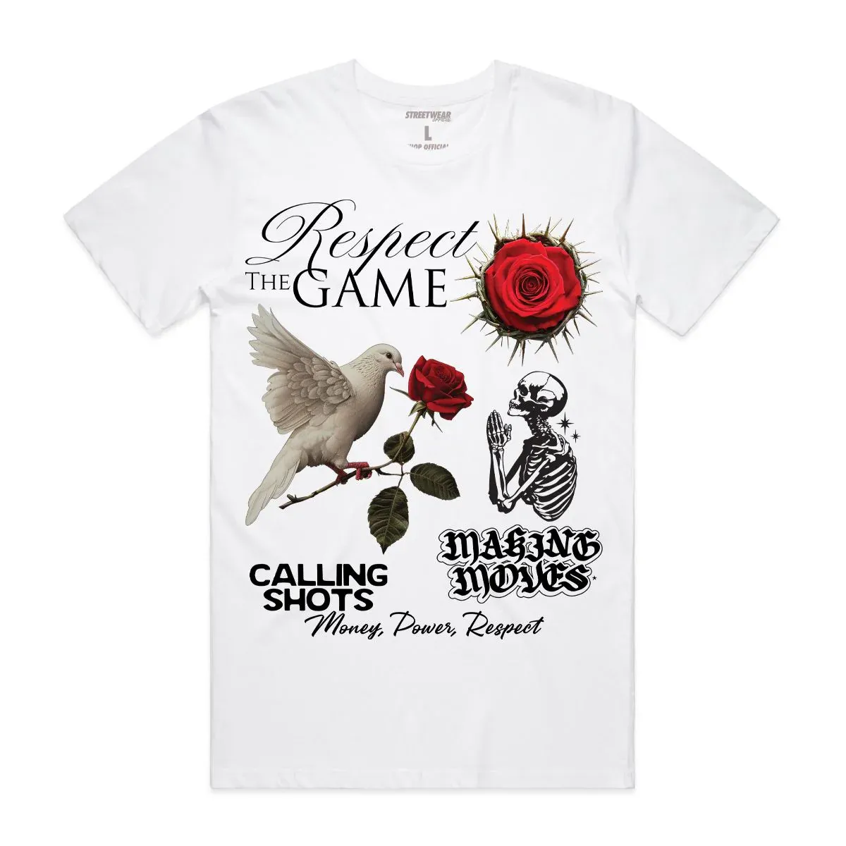 T-shirt Respect Dove blanc-influensse