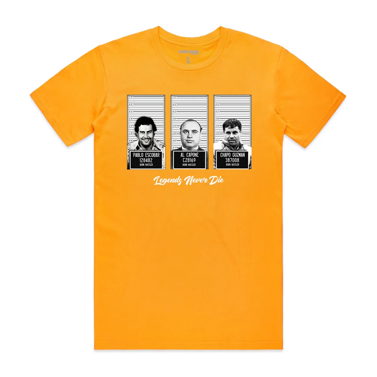 T-shirt Mugshot Legends jaune-influensse