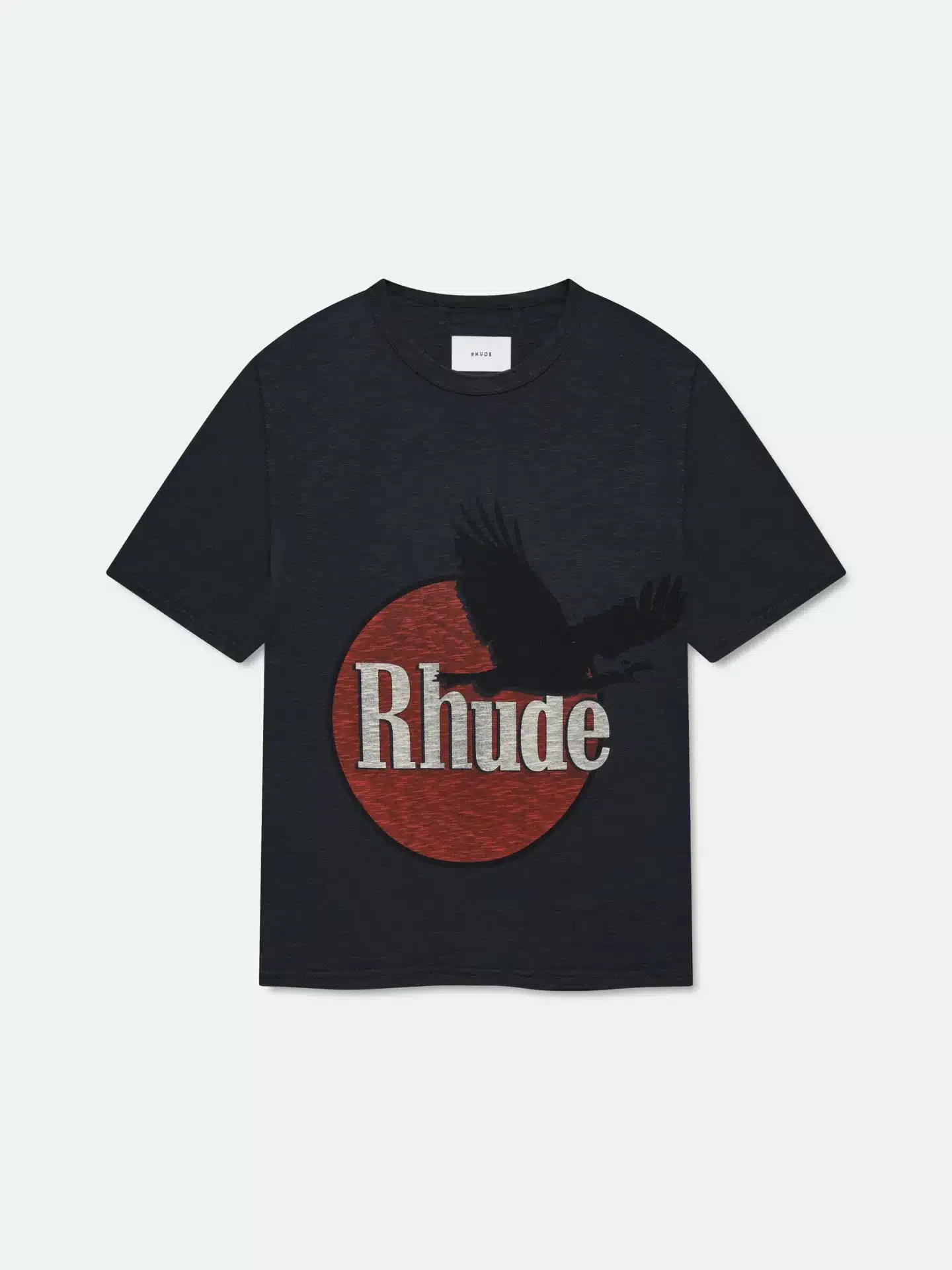 T-shirt Clair de lune Eagle noir Rhude-influensse