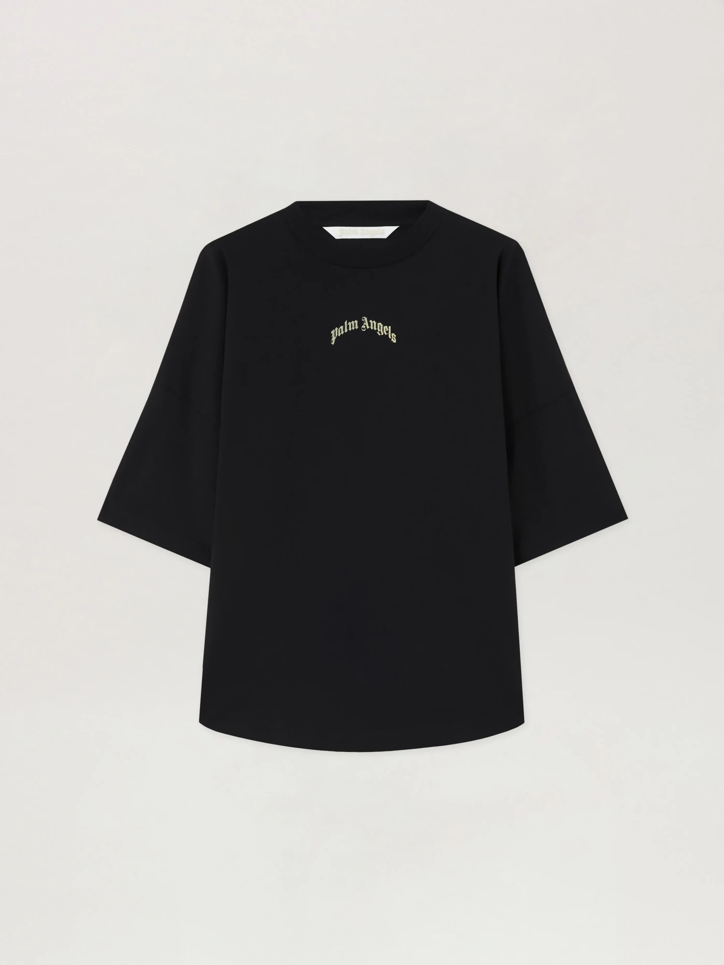T-shirt Logo incurvé tofu noir Palm Angels-influensse