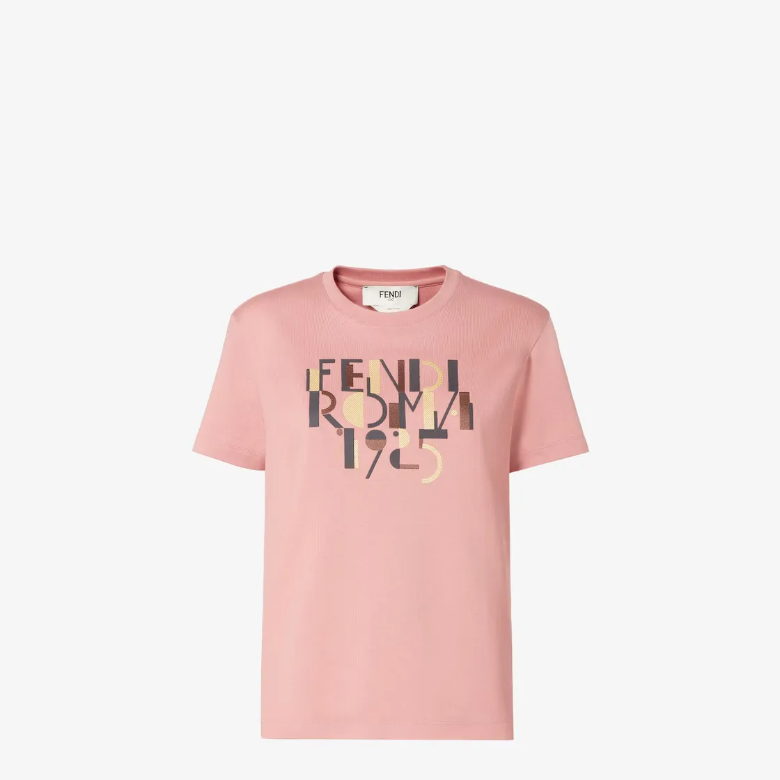 T-shirt de luxe Fendi Roma 1925 coton rose-influensse