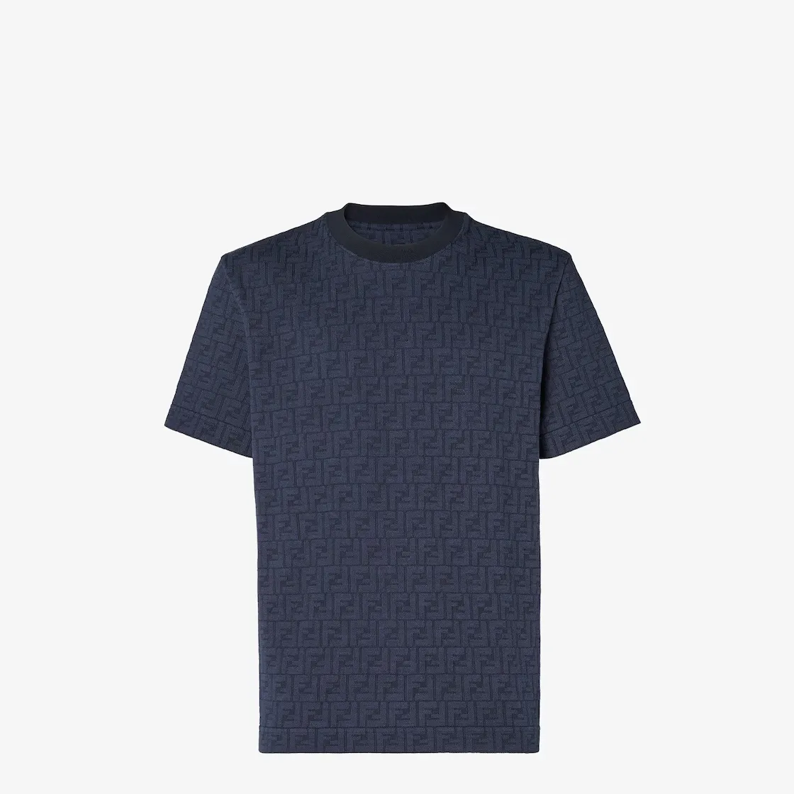 T-shirt de luxe FF coton bleu Fendi-influensse