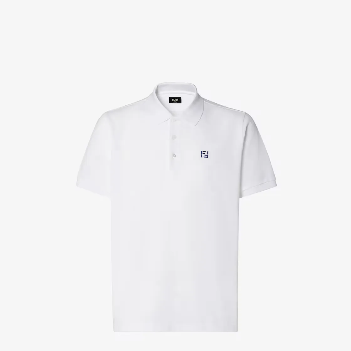 Polo de luxe FF coton piqué blanc Fendi-influensse