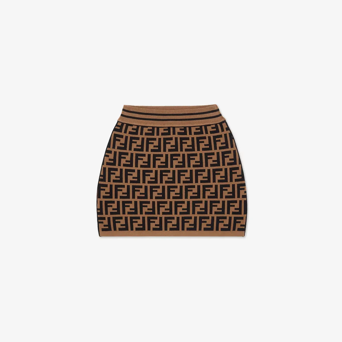 Jupe Fille mini FF maille marron Fendi-influensse