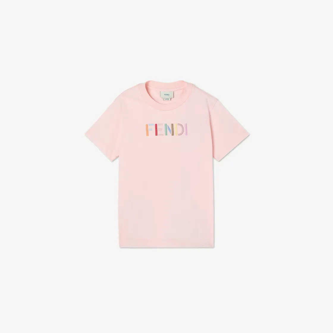 T-shirt Enfant brodé coton rose Fendi-influensse