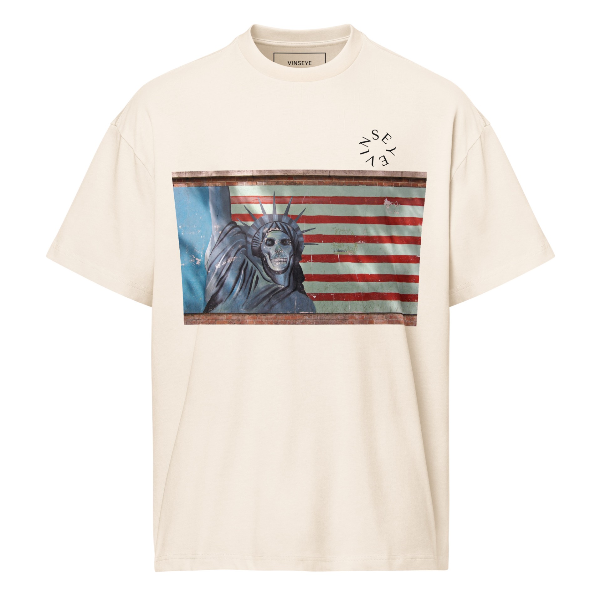 Tee-shirt Determined Iranian blanc vintage Vinseye-influensse