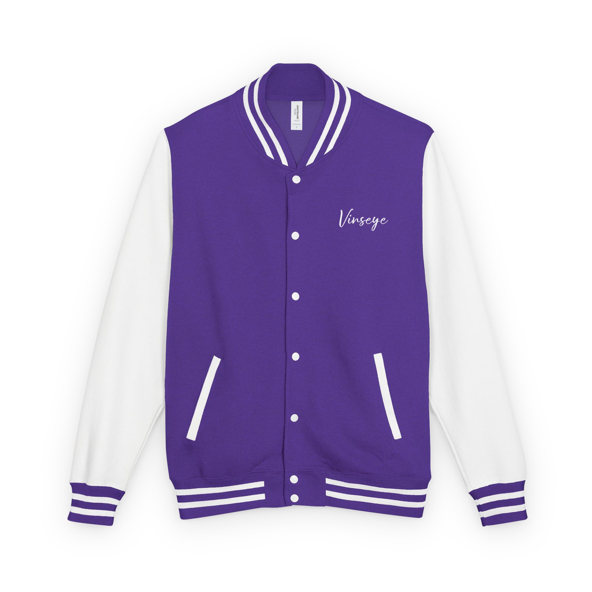 Veste Varsity Signature Pain made me violet blanc Vinseye-influensse