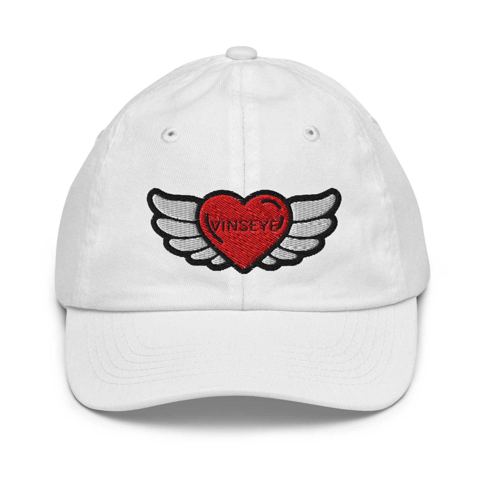 Casquette baseball adolescent Heart Angel blanc Vinseye-influensse