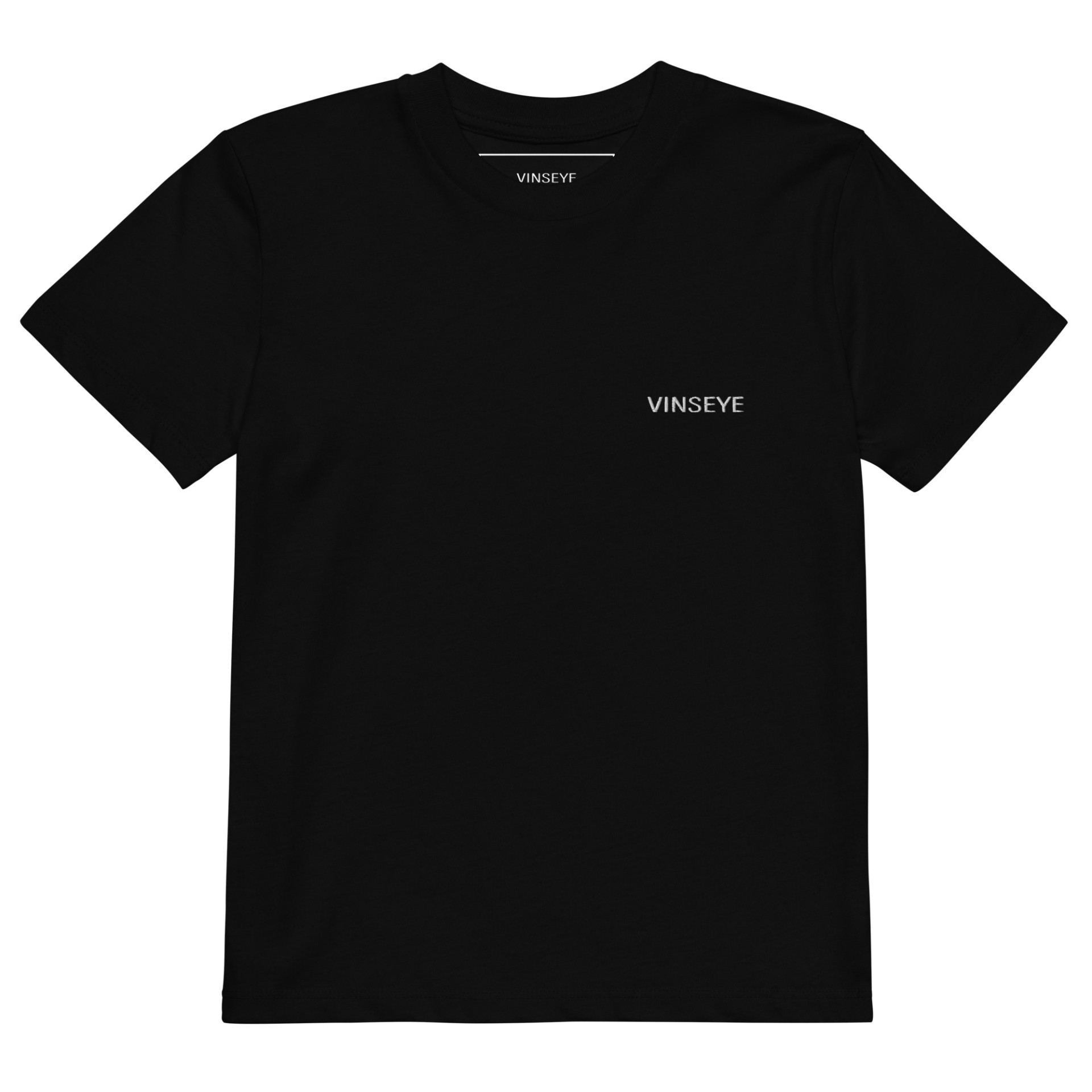 T-shirt Enfant classic logo brodé coton bio noir Vinseye-influensse