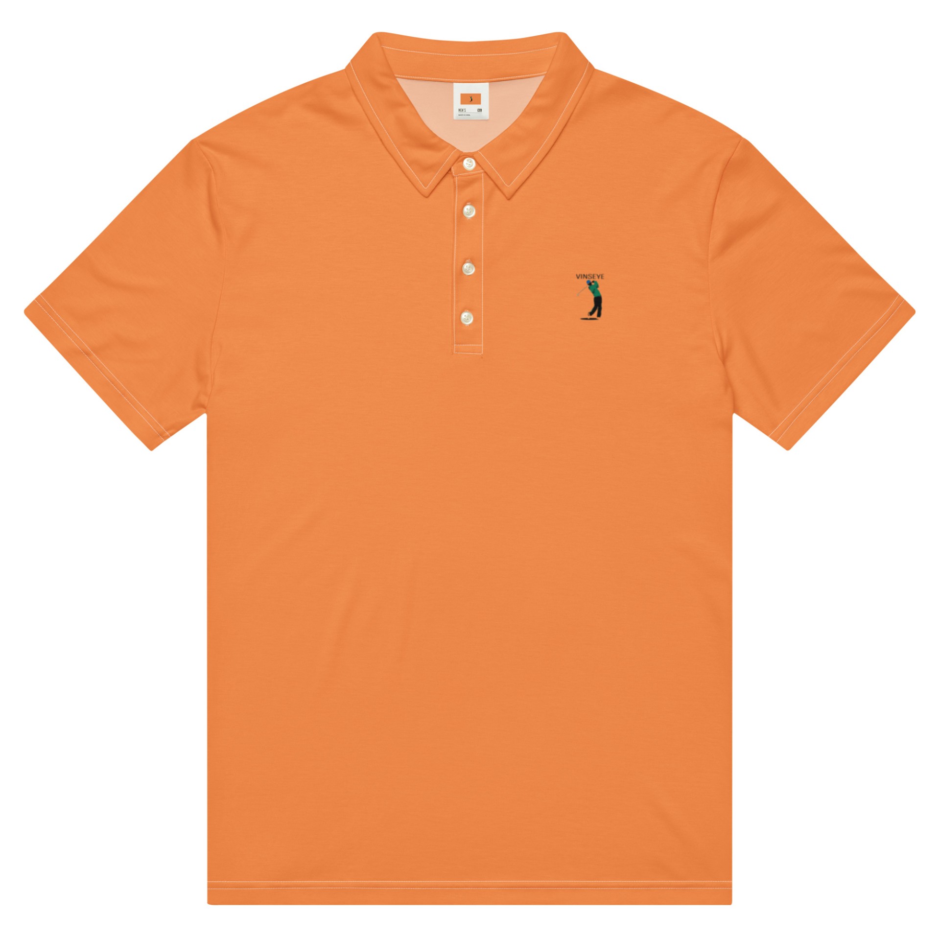Polo cintré homme Street golfer sea buckthorn Vinseye-influensse