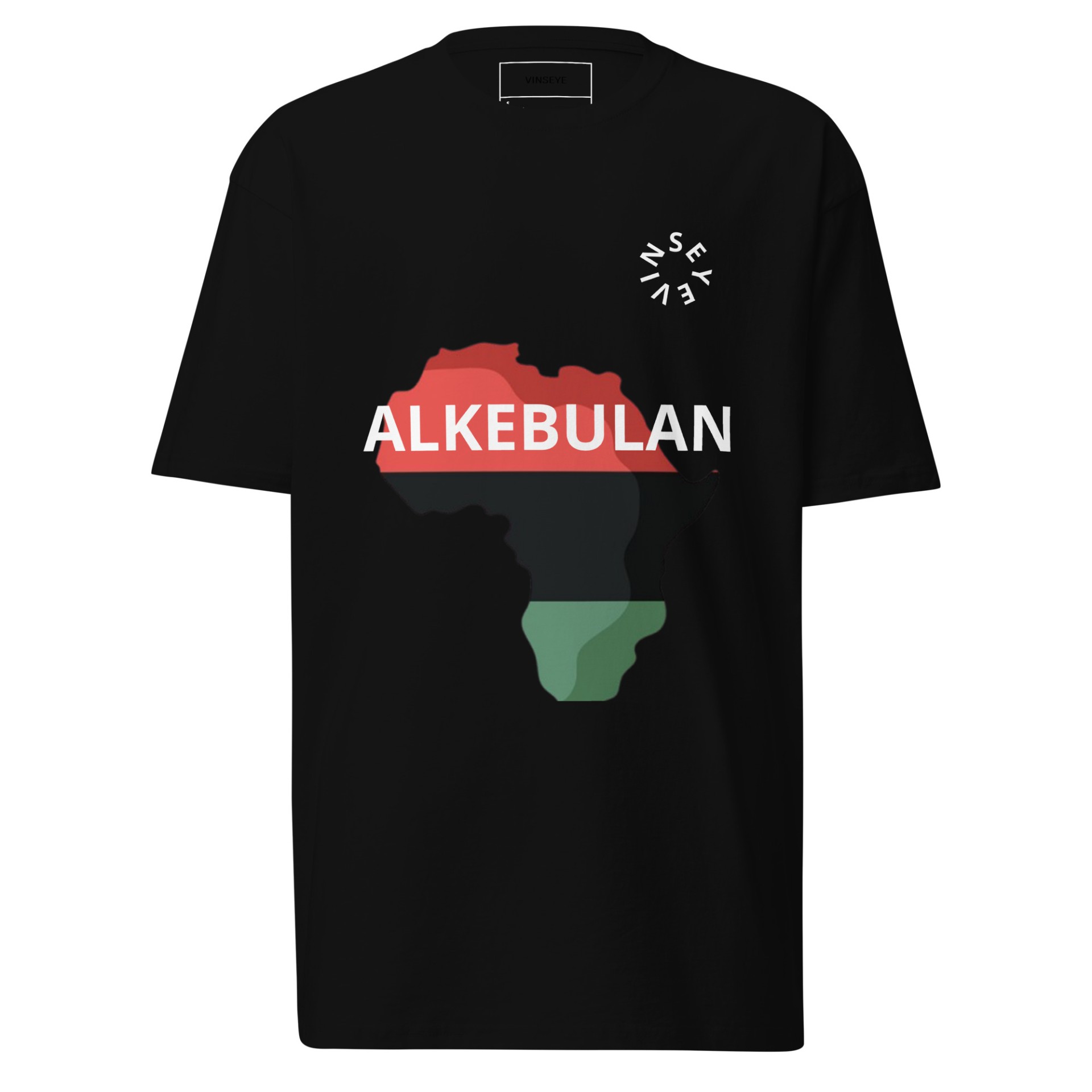 Tee homme épais Alkebulan noir Vinseye-influensse