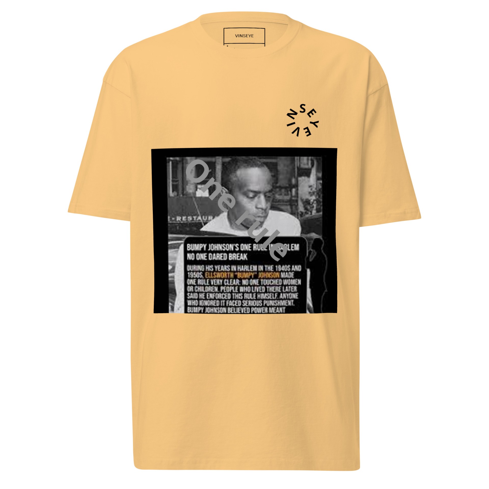 Tee homme épais One Rule vintage gold Vinseye-influensse